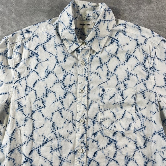 Taylor Stitch Dailola Shirt Mens 42 Large The Davis Linen Blend Luxury Preppy - Picture 3 of 11